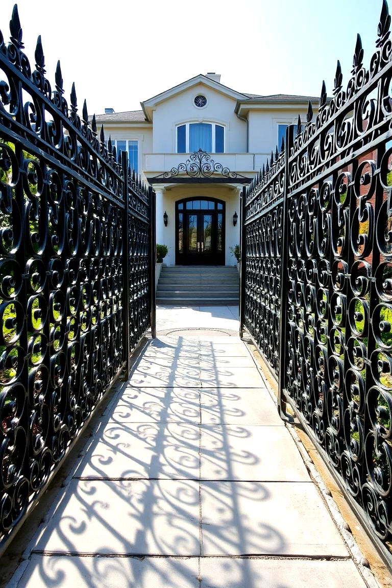 Wrought Iron Elegance - 24 Front Yard Fence Ideas