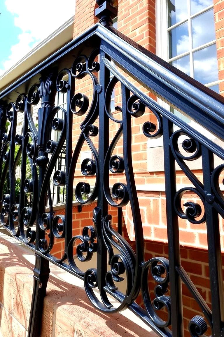 Wrought Iron Elegance - 24 Front Porch Railing Ideas