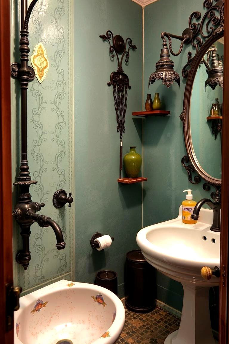 Wrought Iron Fixtures - 24 Mexican Bathroom Ideas