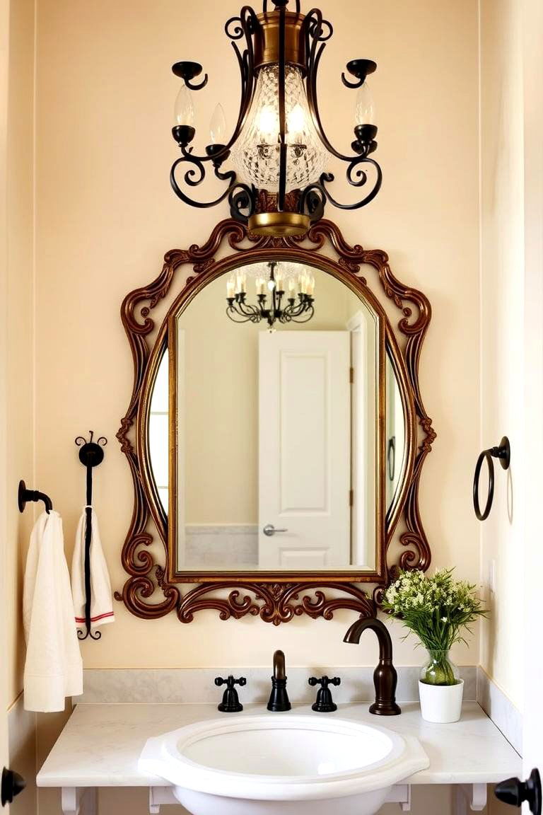 Wrought Iron Fixtures - 24 Spanish Style Bathroom Ideas