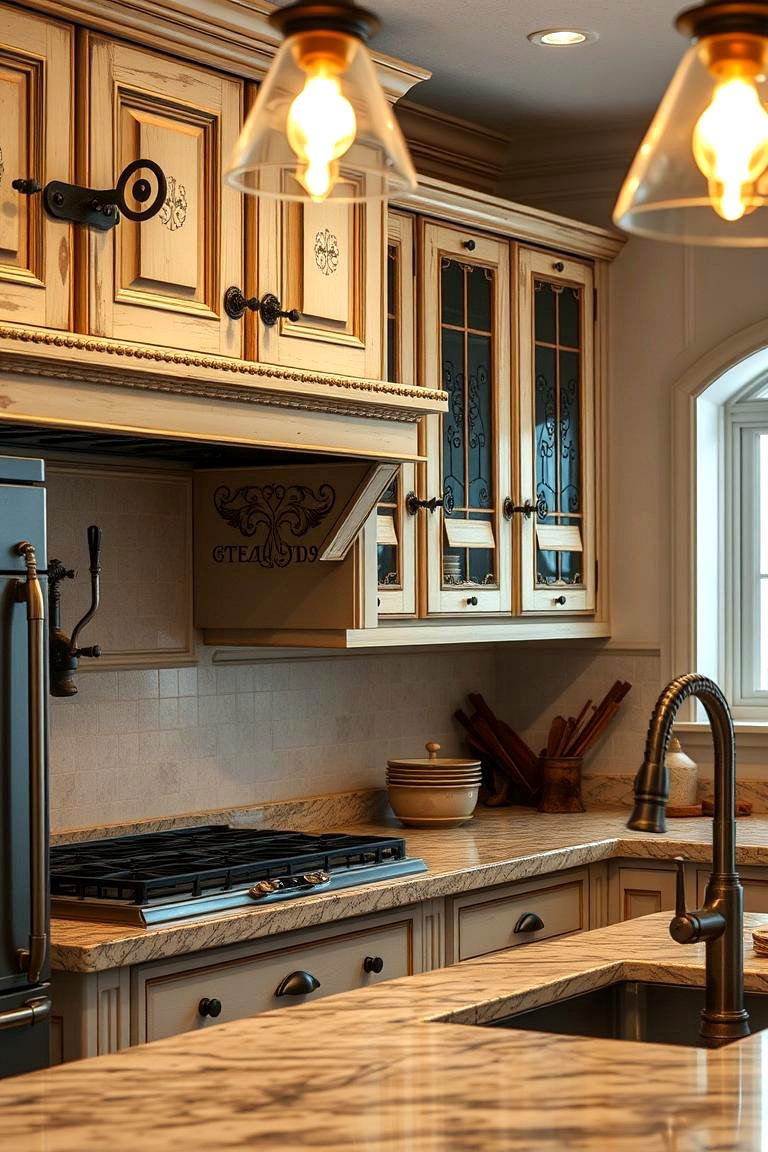 Wrought Iron Fixtures - 24 Cottage Kitchen Ideas