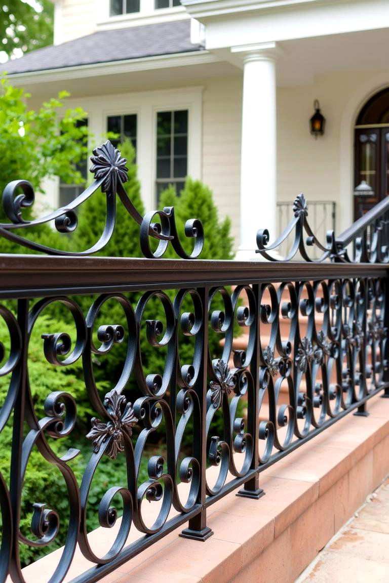 Wrought Iron Railing for Elegance - 24 Deck Railing Ideas