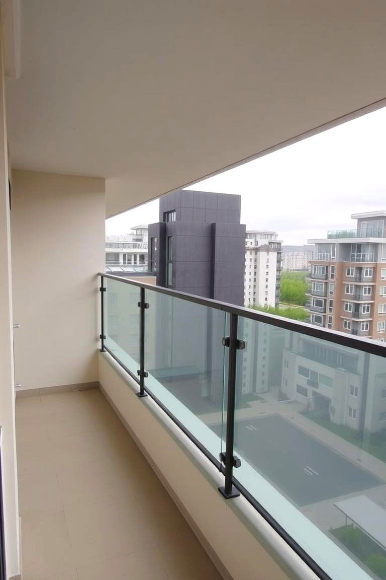 Wrought Iron Railing with Glass Panels - 24 Wrought Iron Balcony Railing Design Ideas
