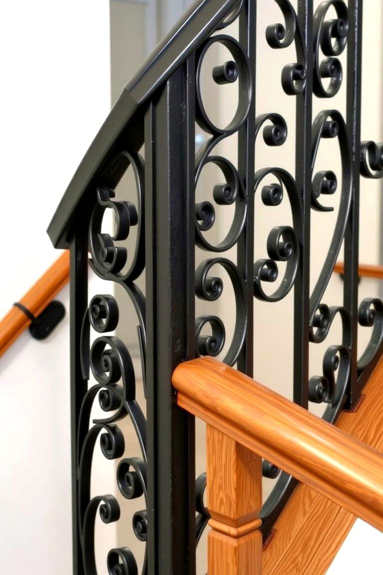 Wrought Iron Railings for a Classic Farmhouse Look - 24 Farmhouse Rustic Stair Railing Ideas