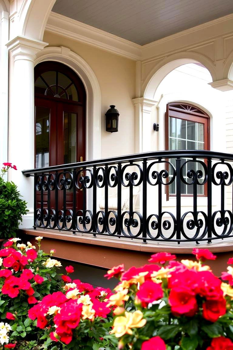 Wrought Iron Scrollwork Railing - 24 Metal Deck Railing Ideas