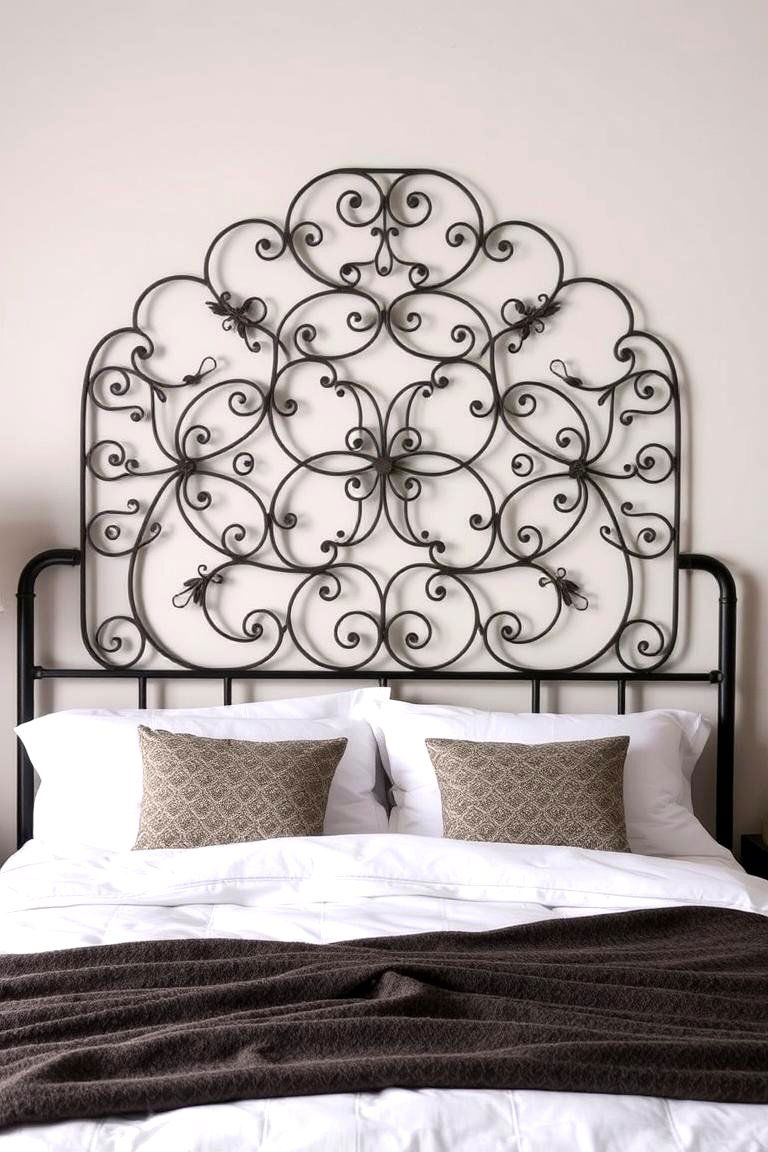 Wrought Iron Wall Sculpture - 24 No Headboard Ideas