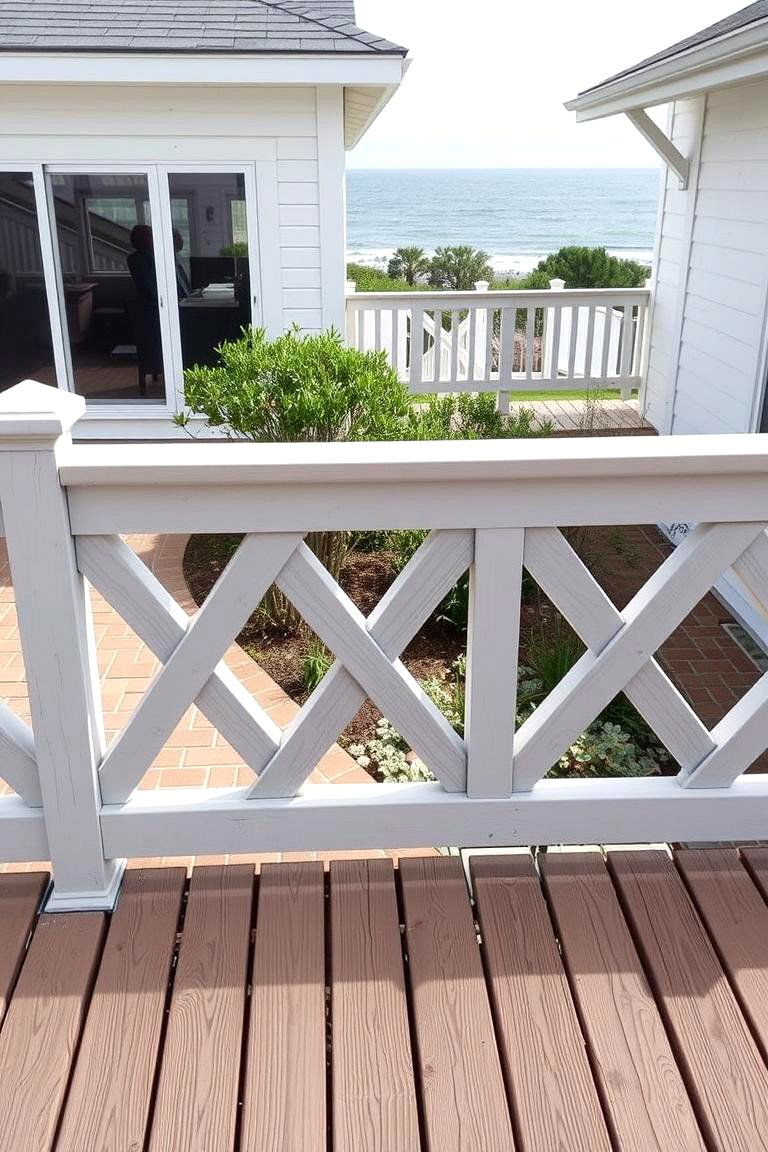 X Pattern Railing - 24 Wood Deck Railing Ideas