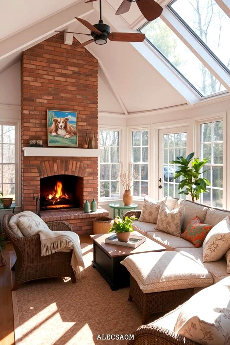 Year Round Comfort and Warmth - 24 Sunroom With Fireplace