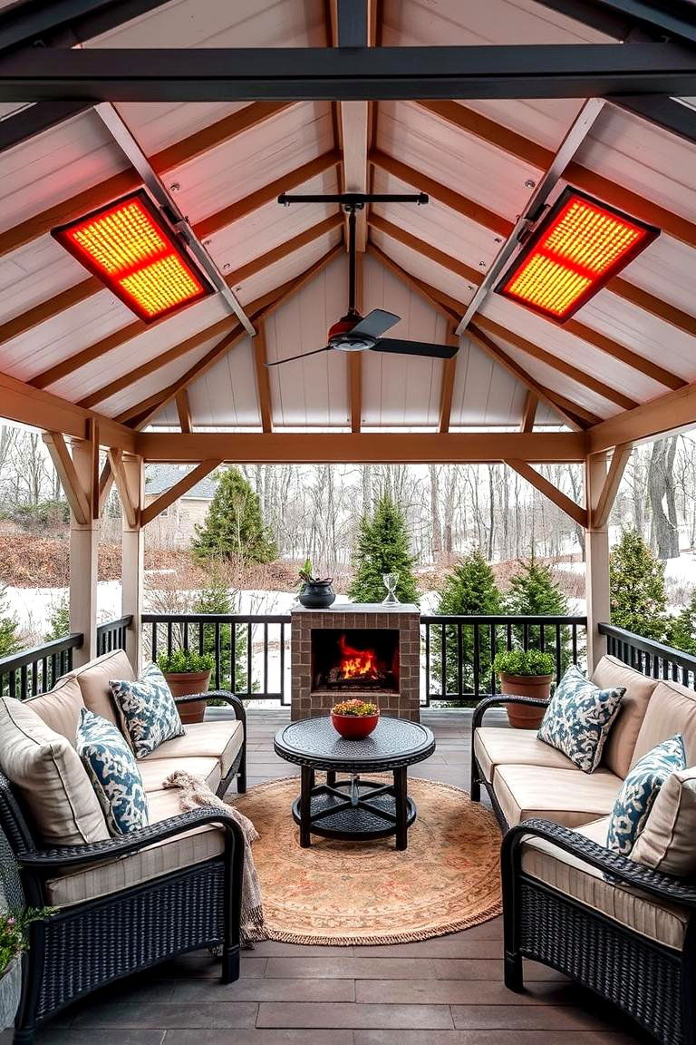 Year Round Gazebo Kitchen with Heaters - 24 Outdoor Kitchen with a Gazebo Ideas