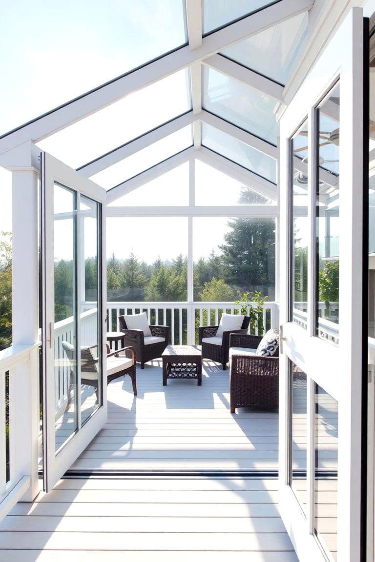 Year Round White Deck with Enclosure - 24 White Deck Ideas