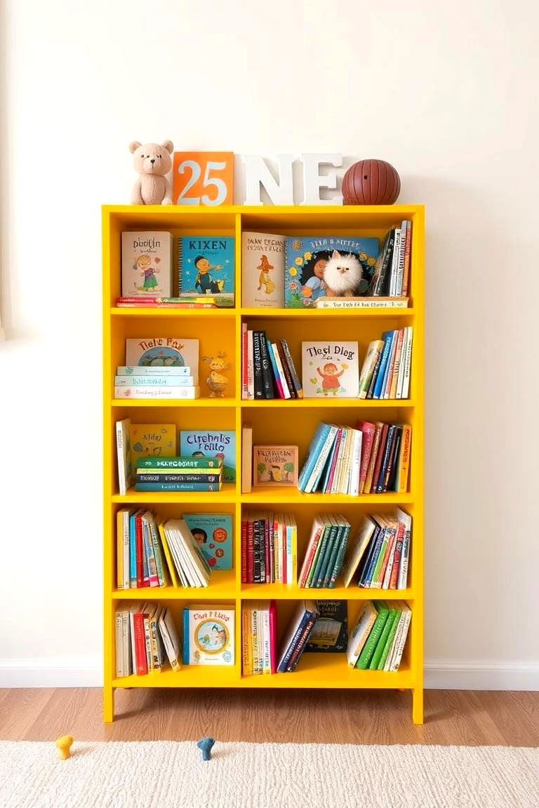 Yellow Bookshelf - 24 Yellow Nursery Ideas