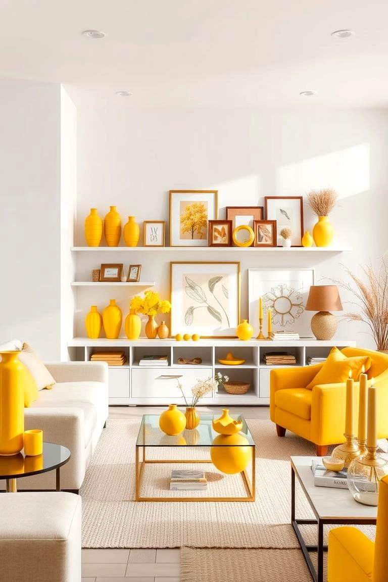 Yellow Decorative Accessories - 24 Yellow Living Room Ideas