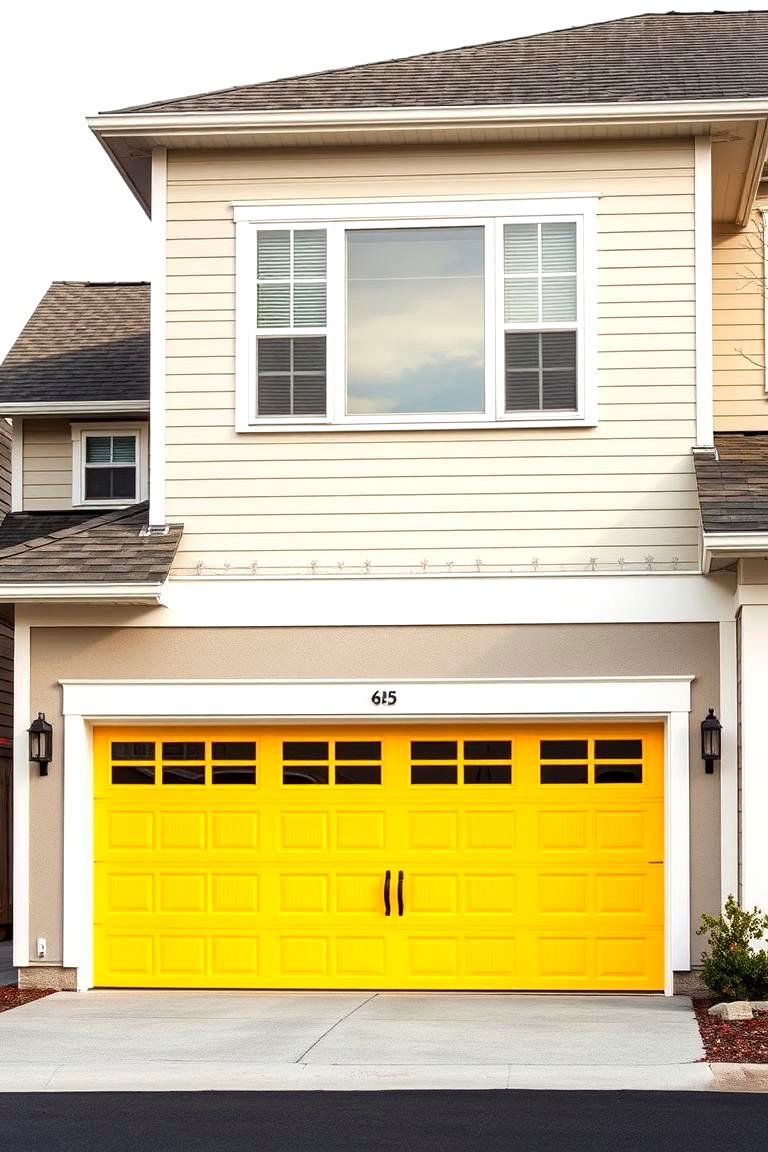 Yellow Garage Door as a Focal Point - 24 Yellow Exterior Home Ideas
