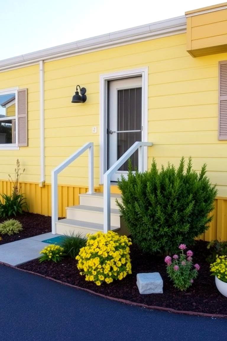 Yellow Mobile Home Makeover - 24 Yellow Exterior Home Ideas