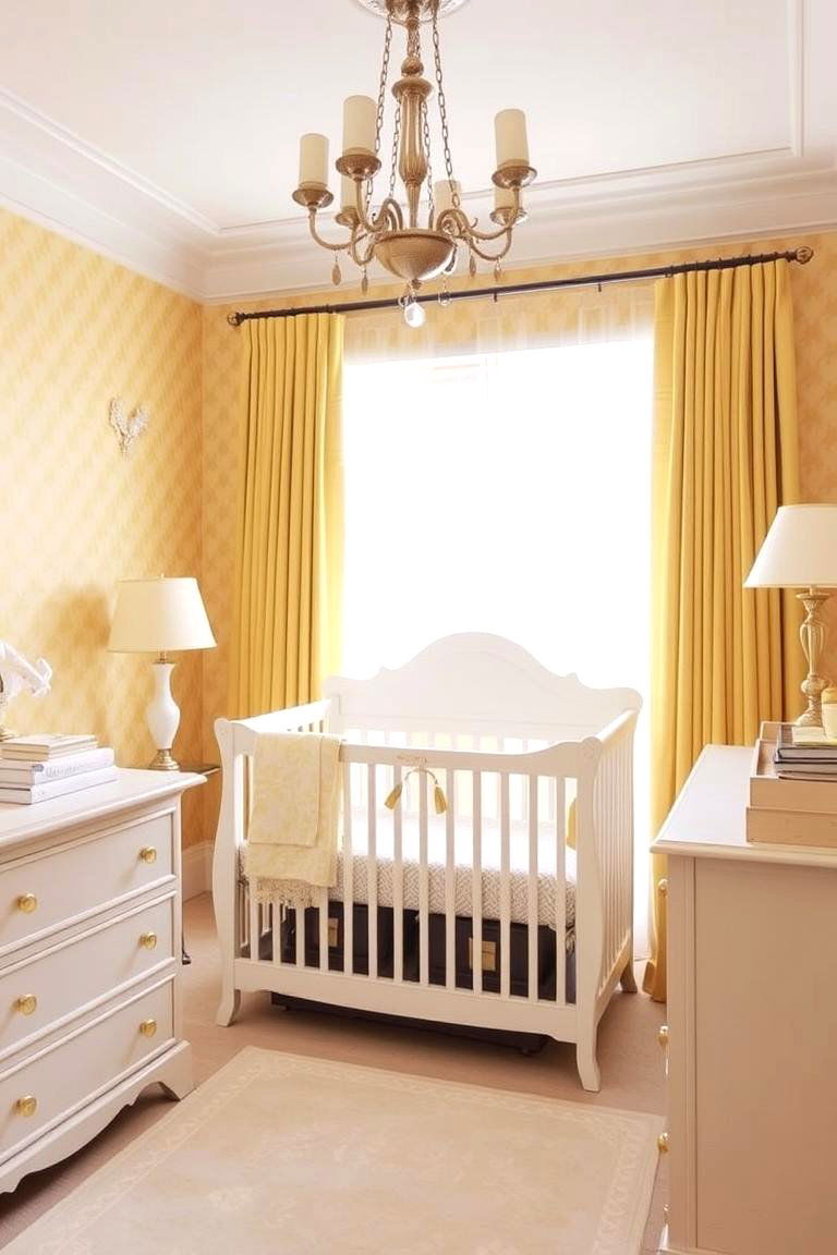 Yellow Patterned Wallpaper - 24 Yellow Nursery Ideas