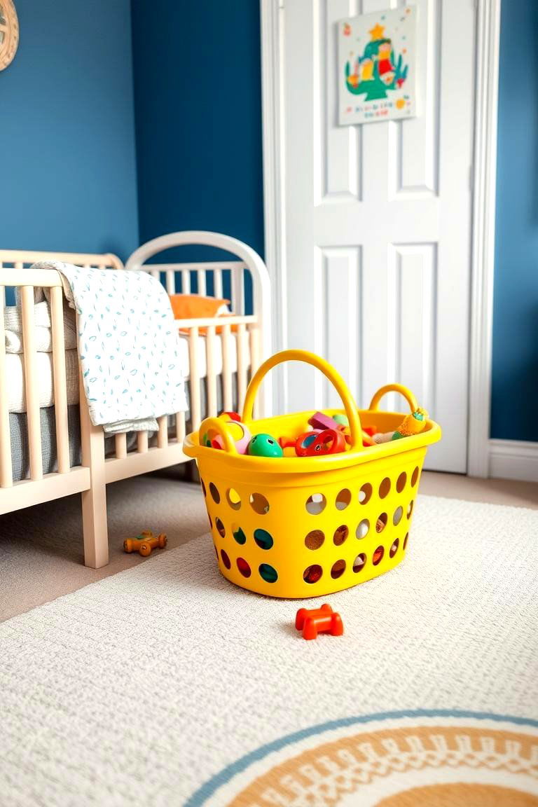 Yellow Toy Basket - 24 Yellow Nursery Ideas