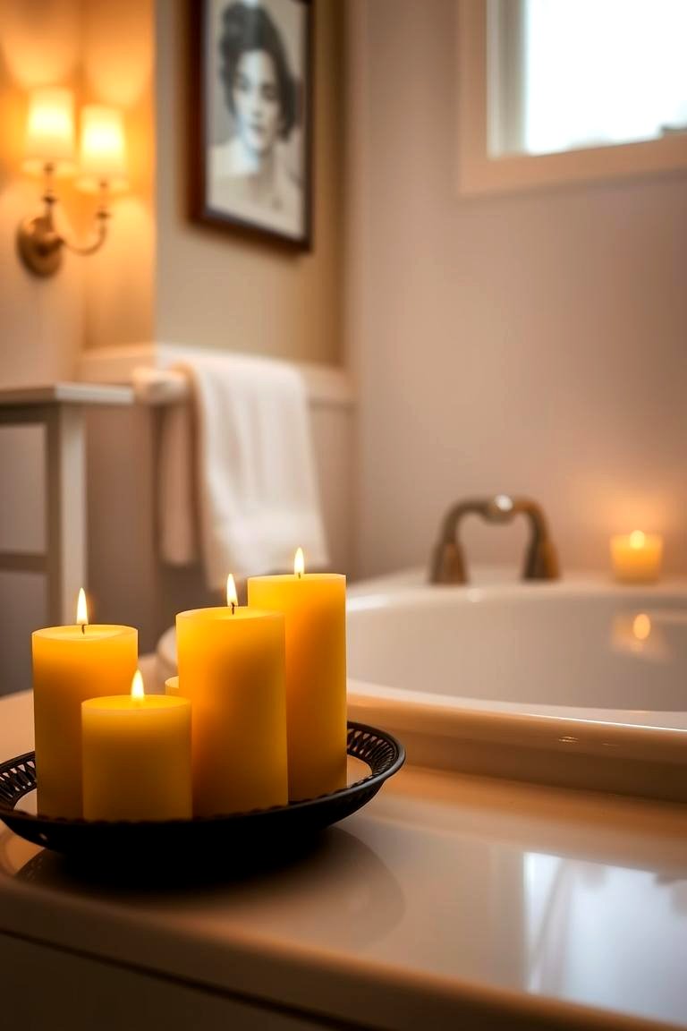 Yellow and Green Candles - 24 Yellow and Green Bathroom Ideas