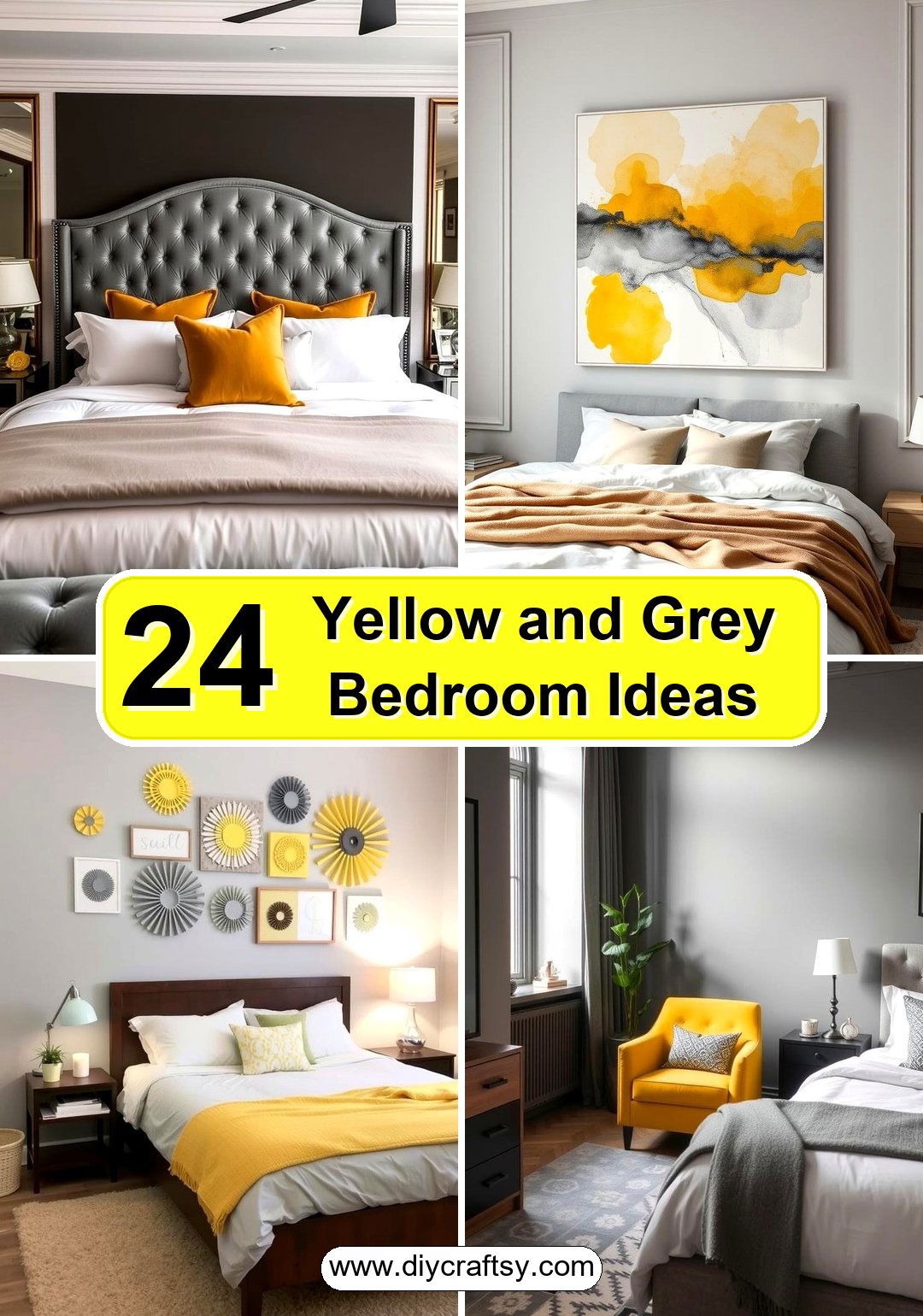 Yellow and Grey Bedroom Ideas
