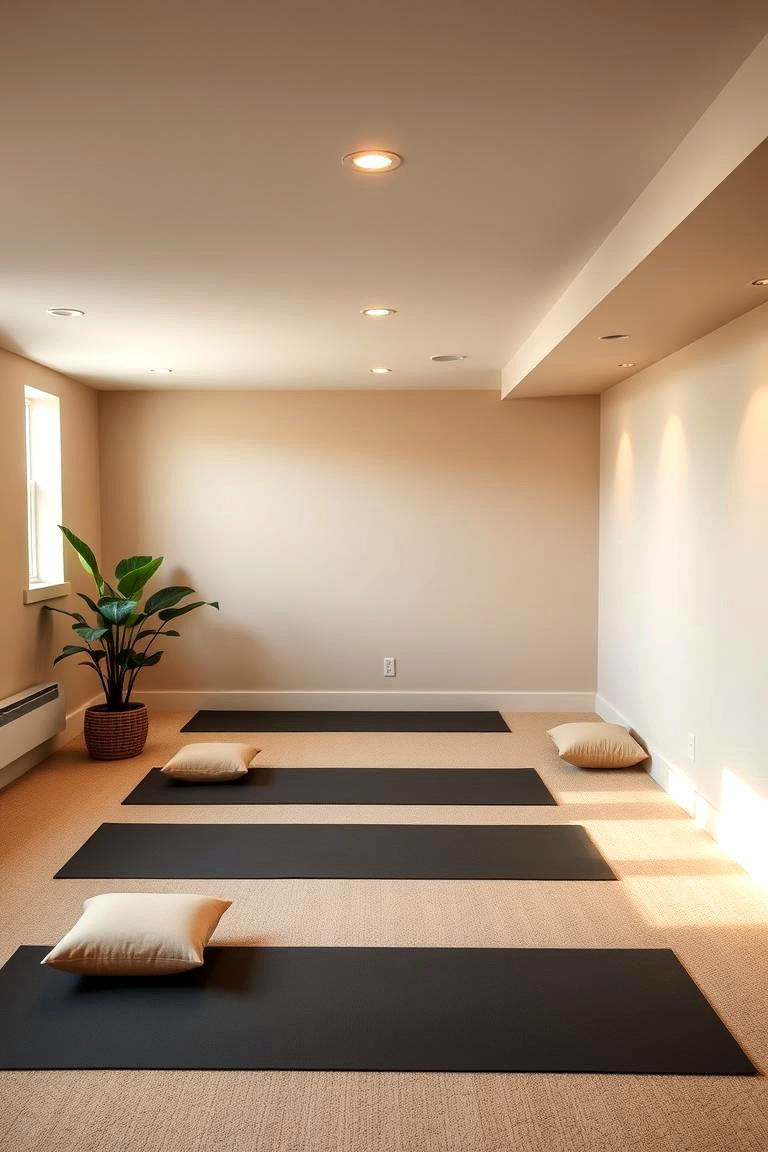 Yoga and Meditation Space - 24 Basement Gym Ideas