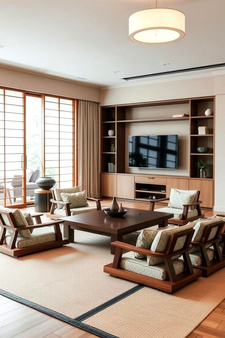 Zaisu Floor Seating Comfort - 24 Japanese Style Living Room Ideas