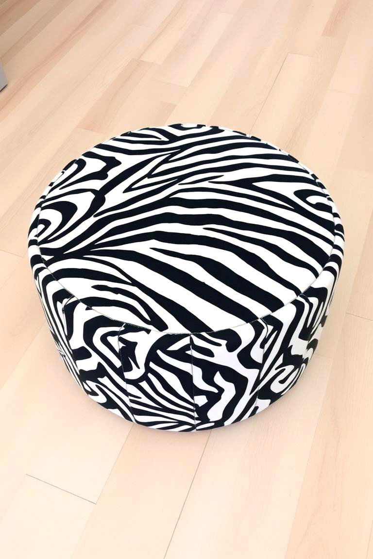 Zebra Stripe Ottoman - 24 Safari Nursery Decor Ideas