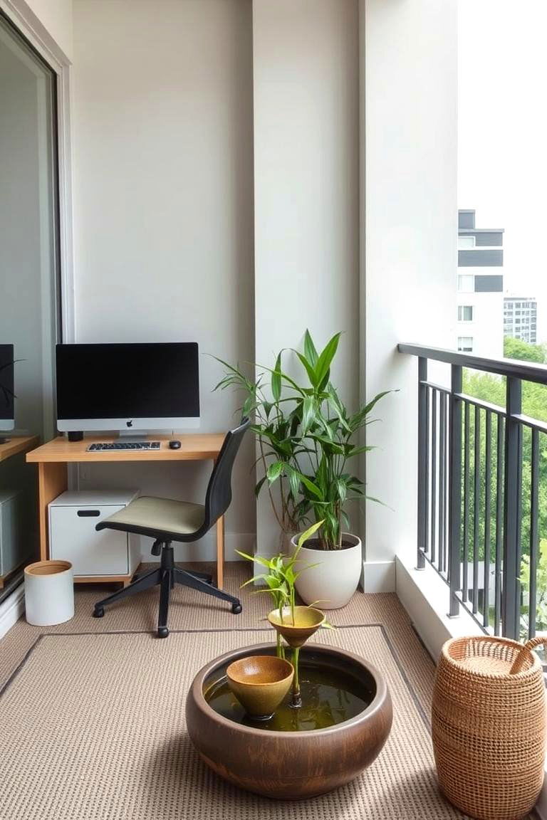 Zen Balcony with Minimal Decor - 24 Balcony Office Ideas