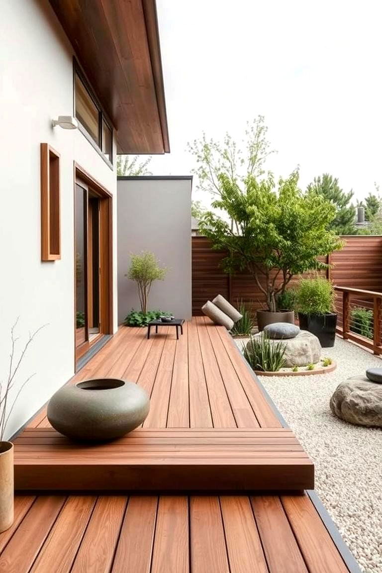 Zen Garden Deck - 24 Floating Deck Ideas