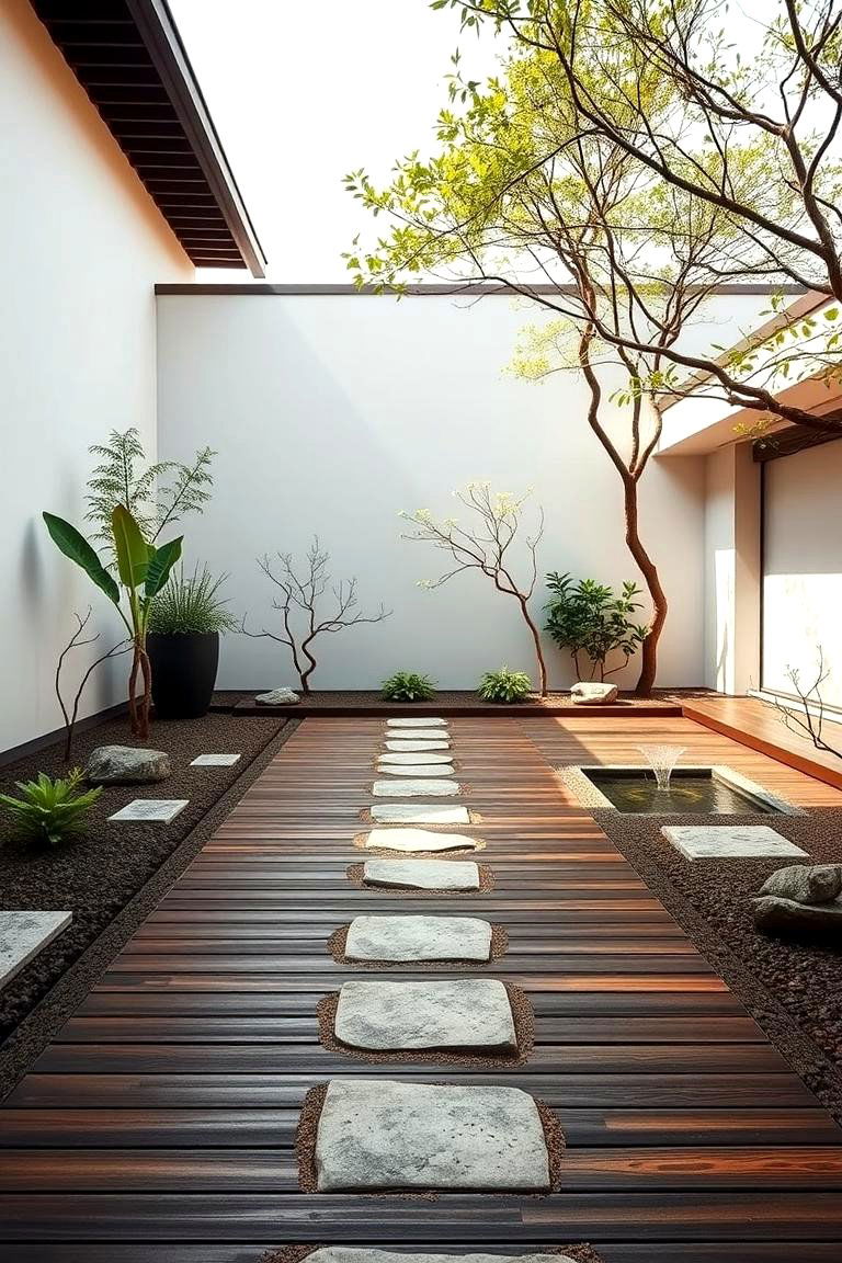 Zen Garden Ground Deck - 24 Ground Level Deck Ideas