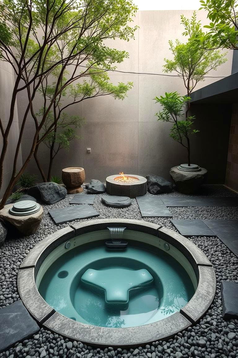 Zen Garden Hot Tub Experience - 24 Sunken Hot Tub Ideas