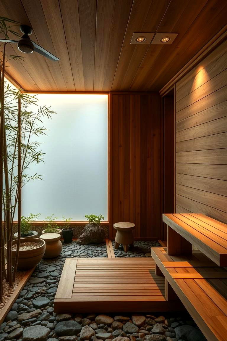 Zen Garden Inspired Sauna - 24 Sauna Room Design Ideas