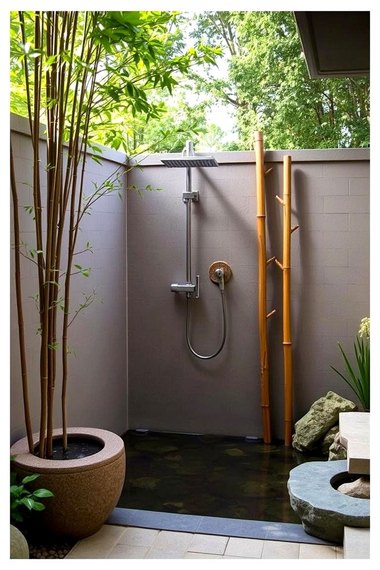 Zen Garden Outdoor Shower - 24 Outdoor Shower Ideas