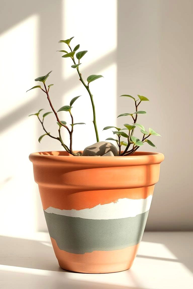 Zen Garden Painted Pot - 24 Painted Pot Ideas