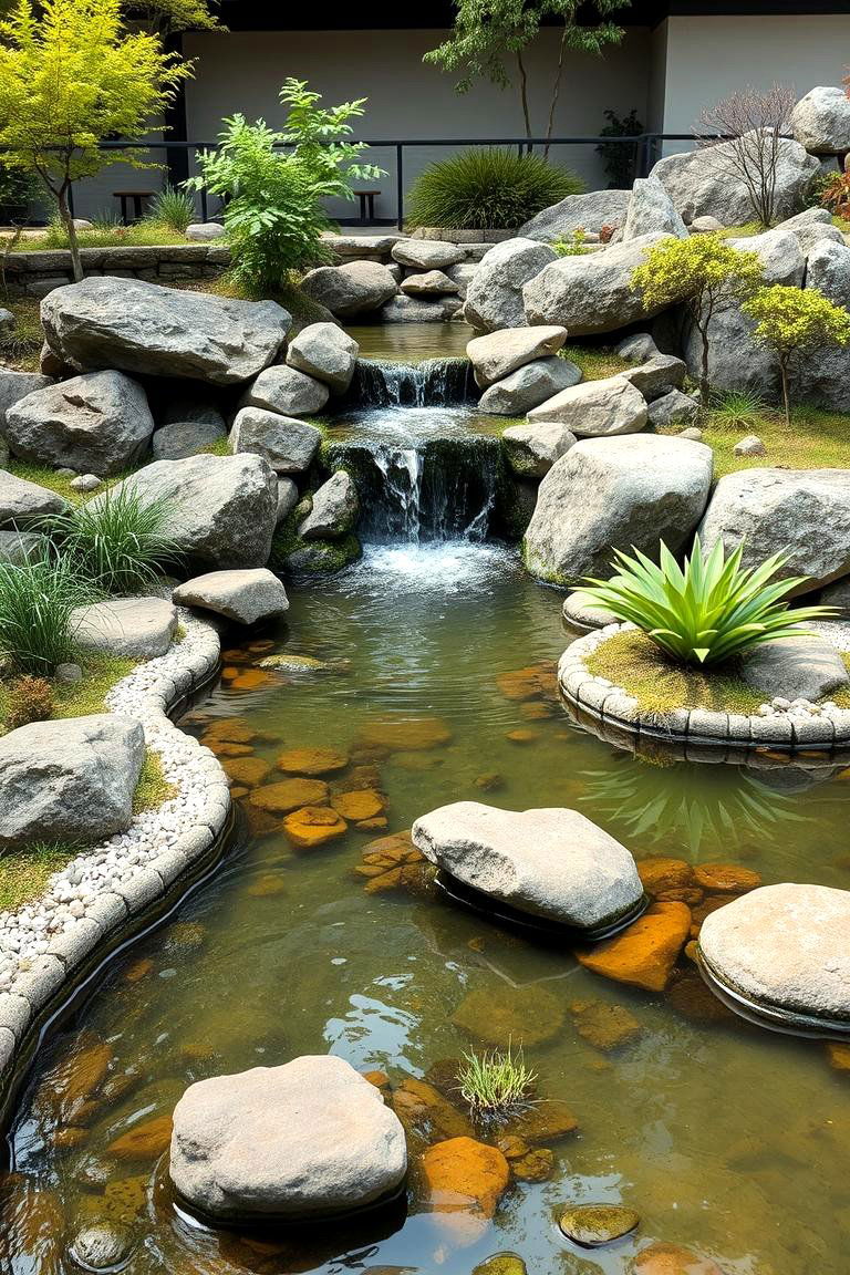 Zen Garden Pond with Waterfall - 24 Small Pond Ideas With Waterfalls
