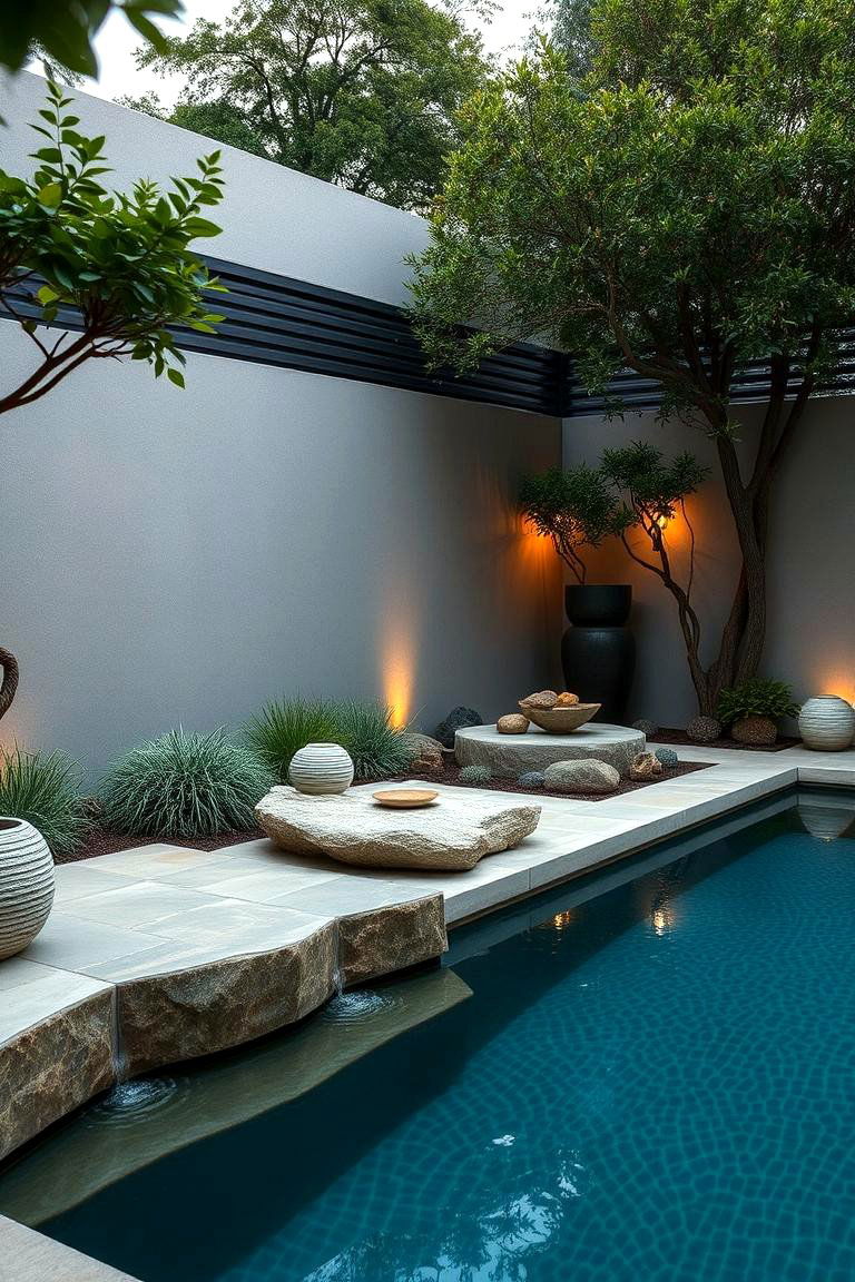 Zen Garden Pool Retreat - 24 Small Inground Pool Ideas