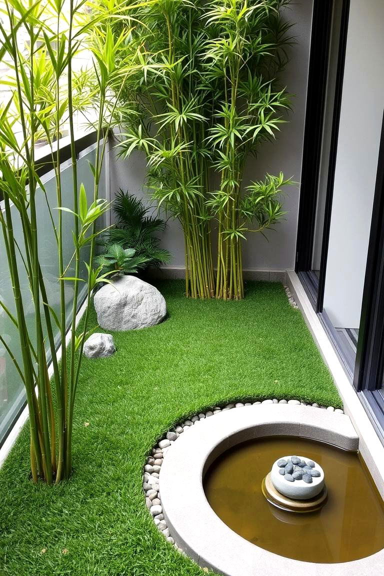 Zen Garden Retreat - 24 Artificial Grass Balcony Design