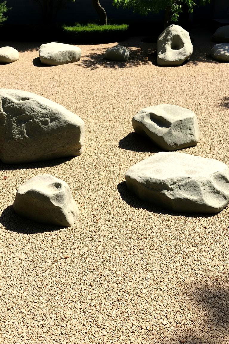 Zen Garden with Rocks and Mulch - 24 Front Yard Landscaping Ideas With Rocks and Mulch