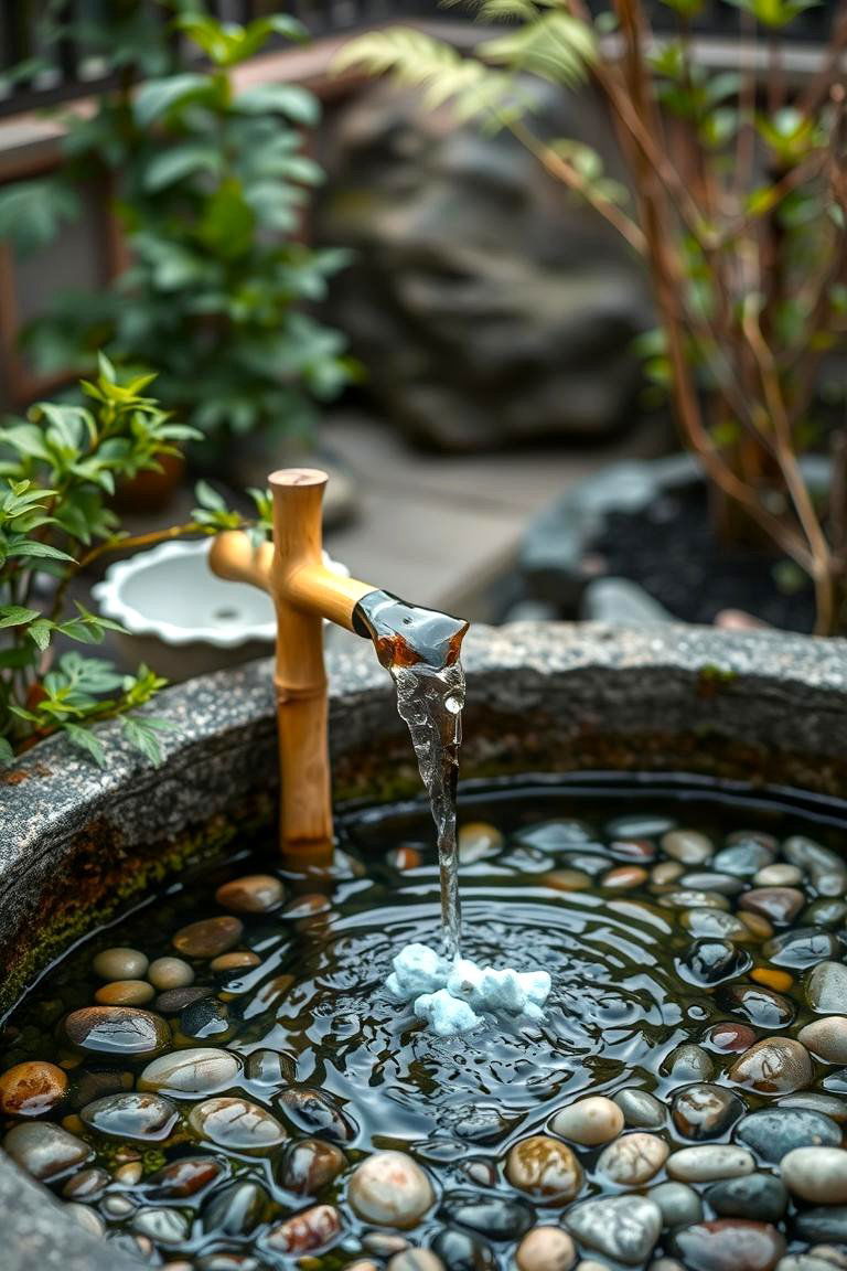 Zen Garden with Water Dripping Feature - 24 Zen Garden Ideas