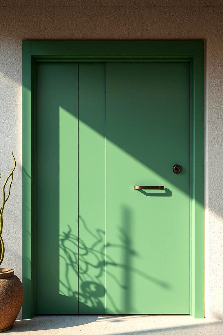 Zen Inspired Green Retreat - 24 Green Front Door Ideas