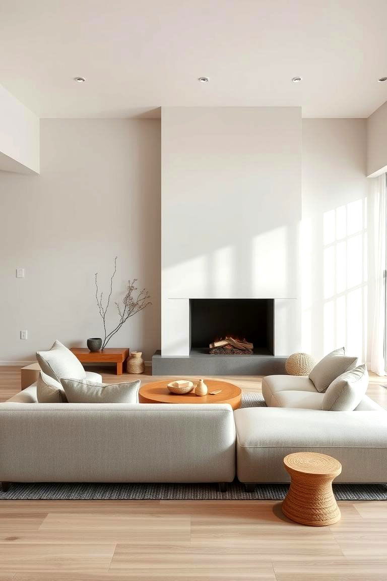 Zen Inspired Oasis for Mindful Living - 24 Living Room Ideas With Sectionals and Fireplace