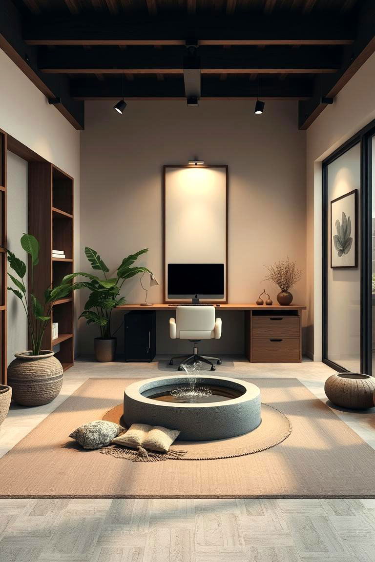 Zen Inspired Office - 24 Home Office Ideas for Him