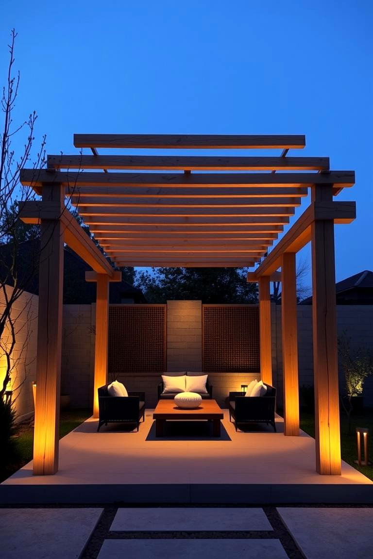 Zen Inspired Pergola - 24 Small Patio Pergola Ideas