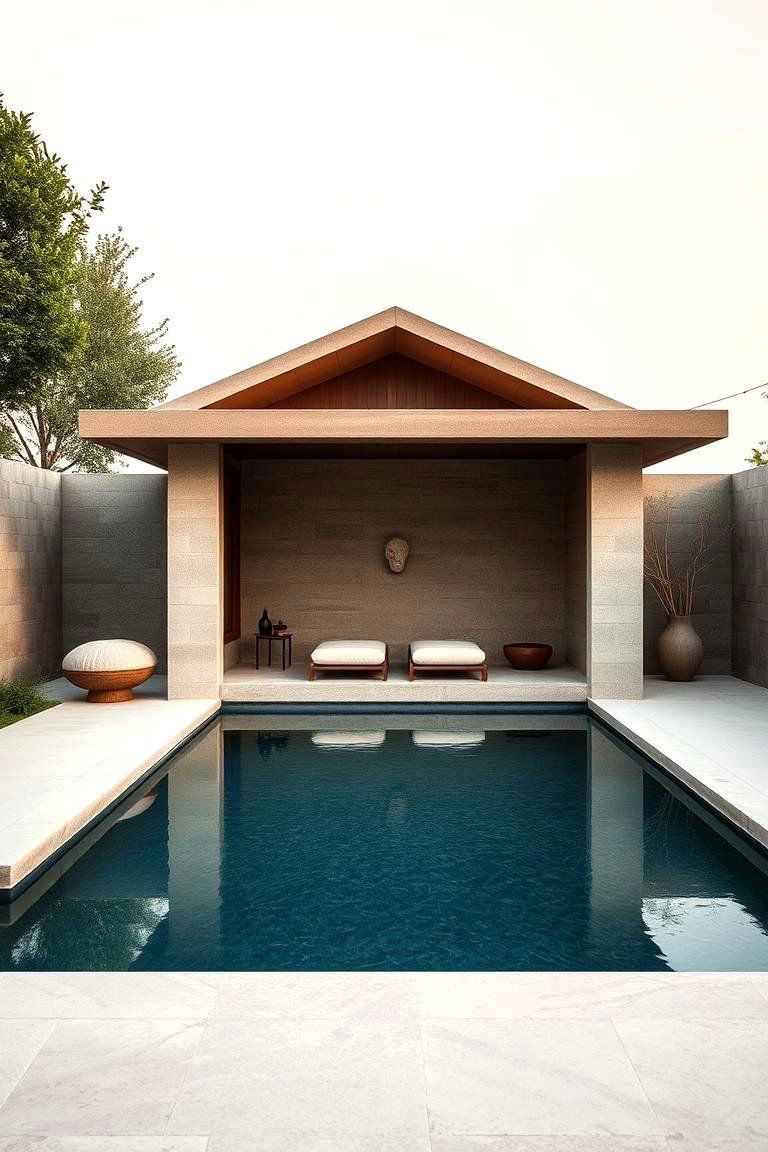 Zen Inspired Pool Retreat Shed - 24 Pool Shed Ideas
