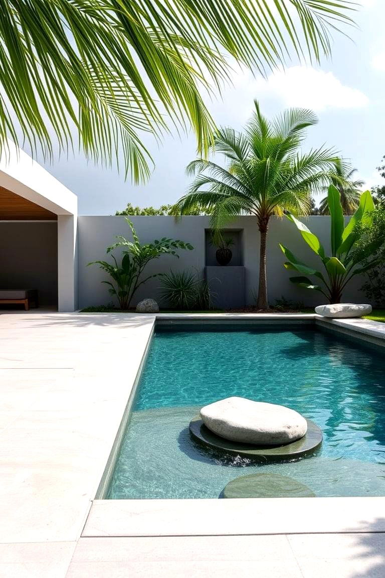 Zen Inspired Pool Retreat - 24 Tropical Pool Landscaping Ideas