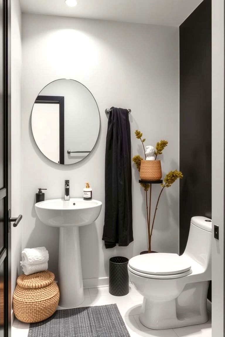 Zen Inspired Space - 24 Black and White Powder Room Ideas