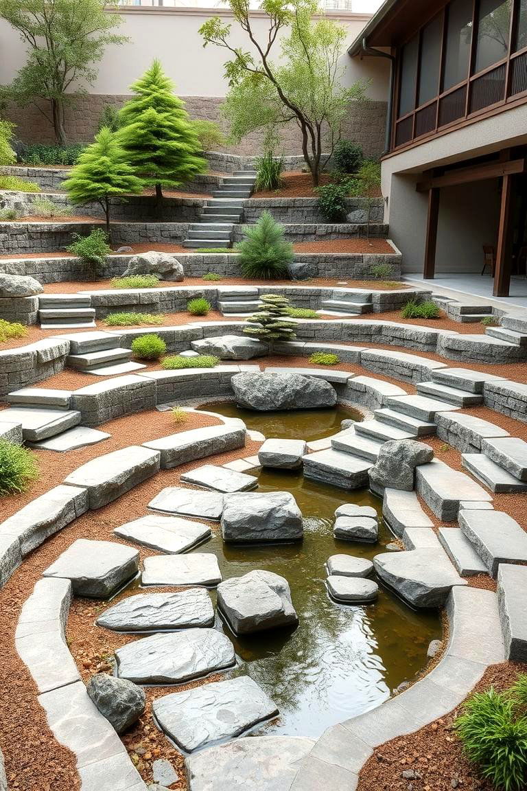 Zen Inspired Tiered Garden - 24 Tiered Garden Ideas