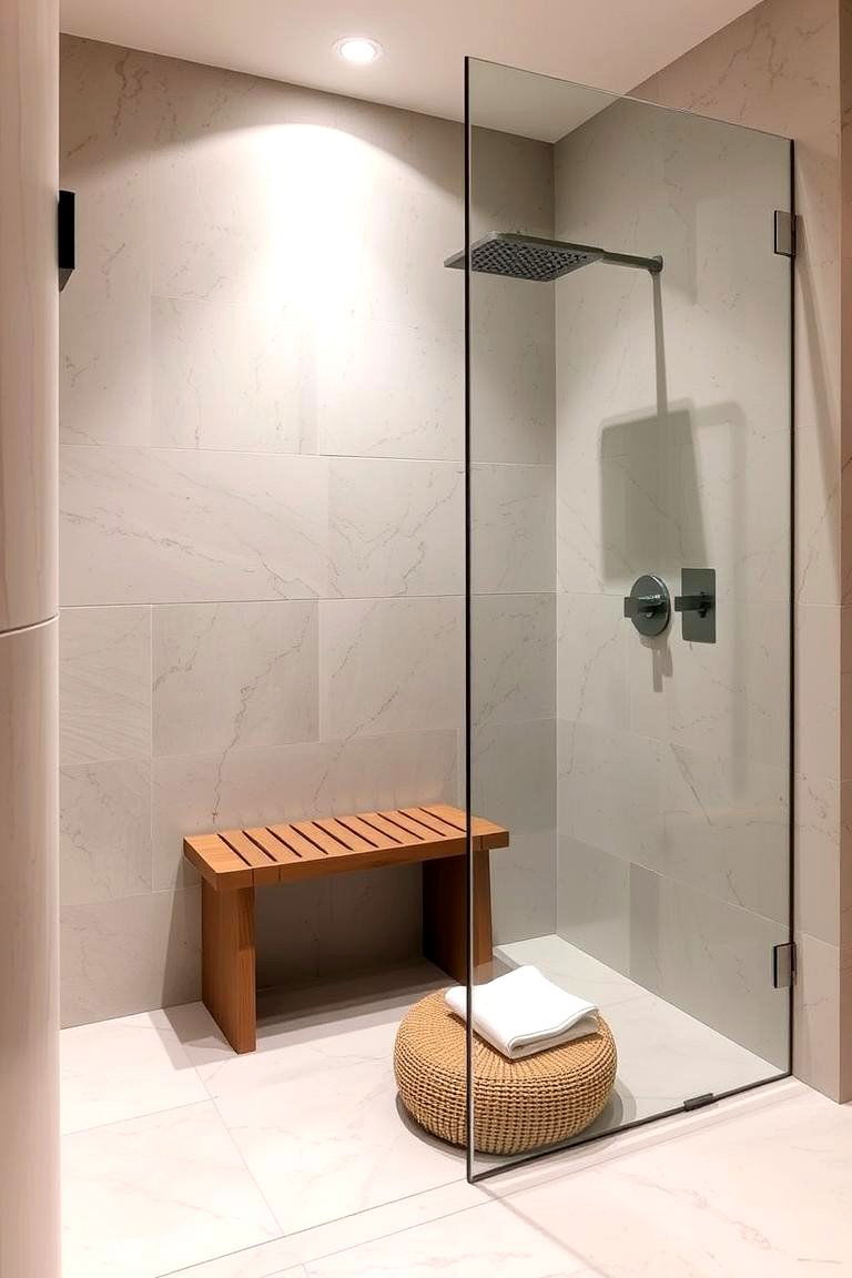Zen Inspired Walk In Shower - 24 Walk in Shower Ideas With Bench