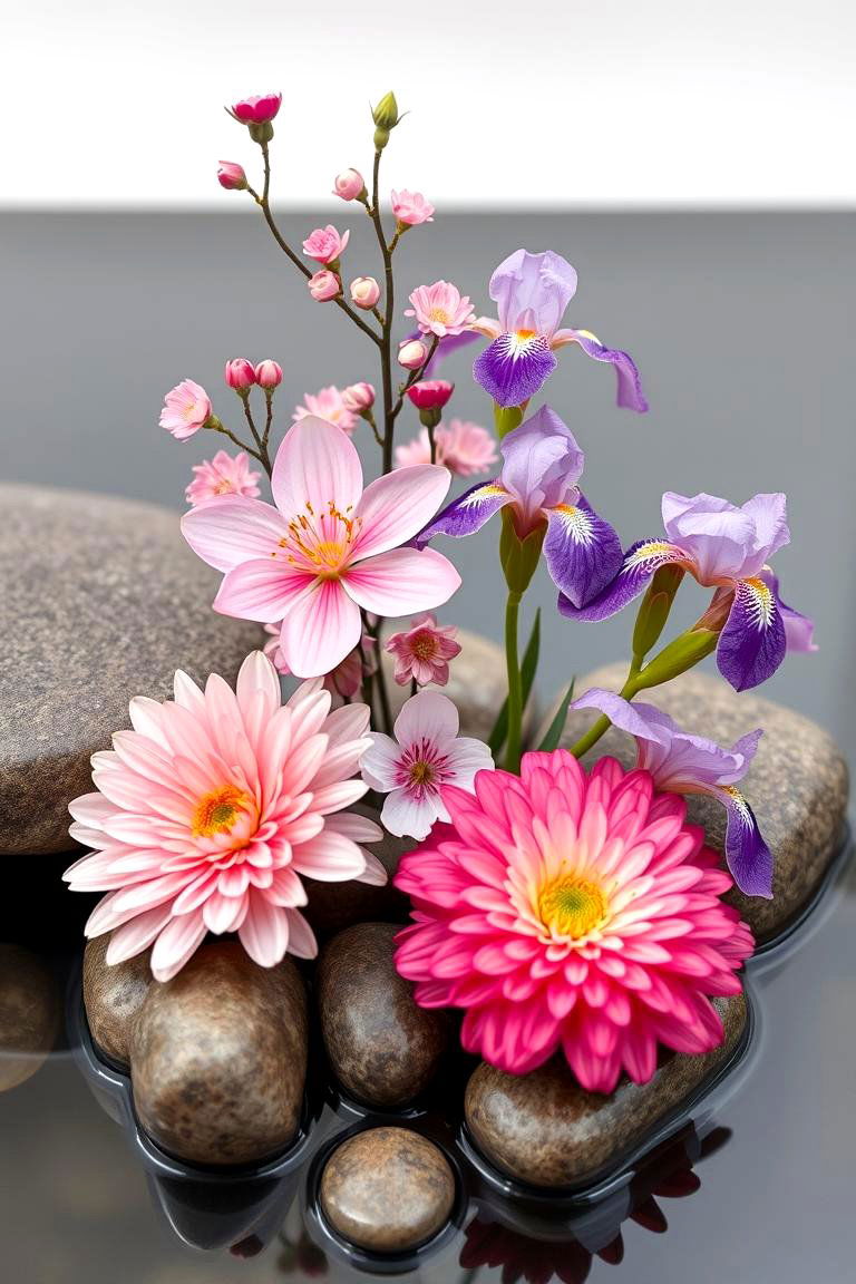 Zen Japanese Flower Arrangement - 24 Front Yard Flower Bed Ideas