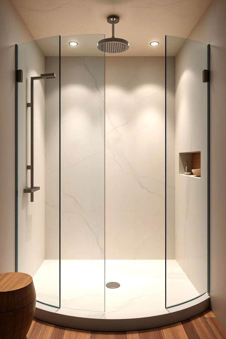 Zen Minimalist Vibe - 24 Doorless Walk In Shower Ideas
