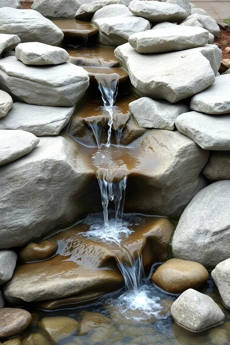 Zen Rock Waterfall - 24 Backyard Waterfall Ideas