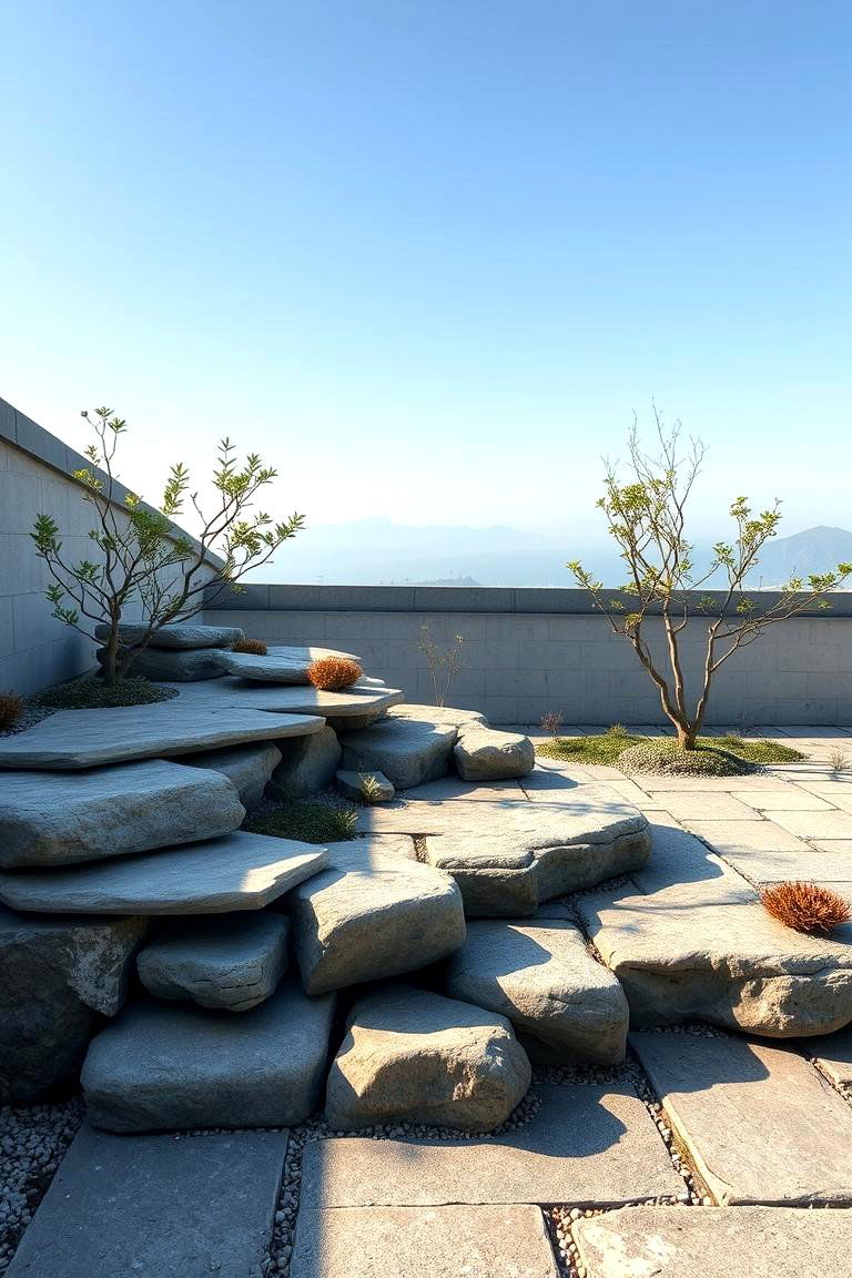 Zen Stone Garden Terrace - 24 Terraced Garden Ideas